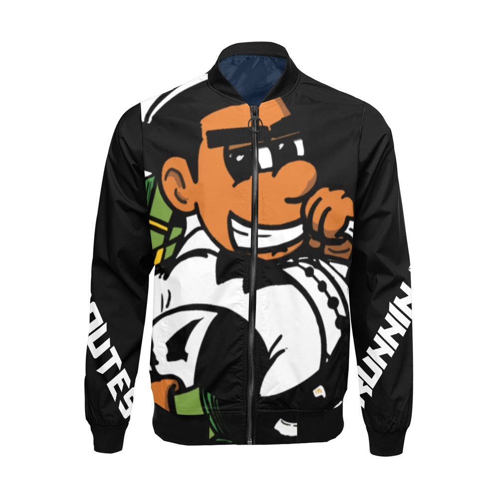 blk n white bomber jacket