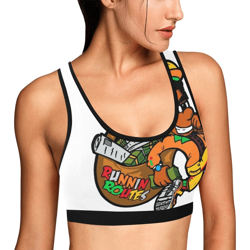 orange and yellow Women's All Over Print Sports Bra (Model T52)