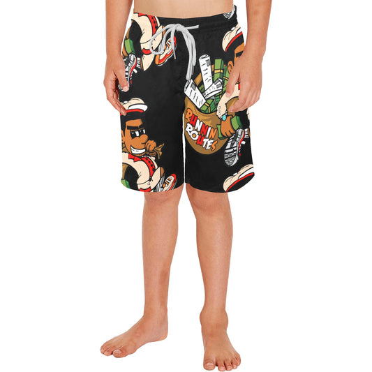 cream n orange Boys' Causal Beach Shorts