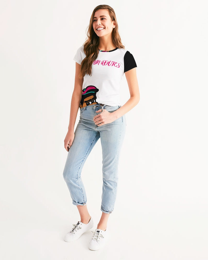 pink and turqouise womens tee