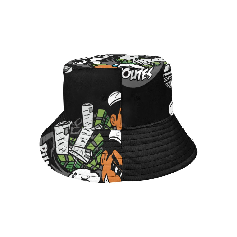 gray and white All Over Print Bucket Hat for Men