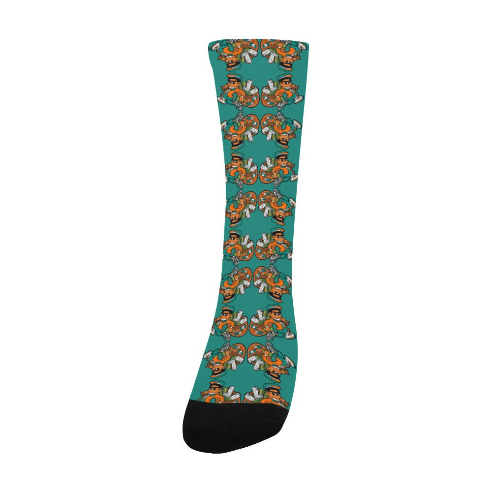 miami green Men's Custom Socks