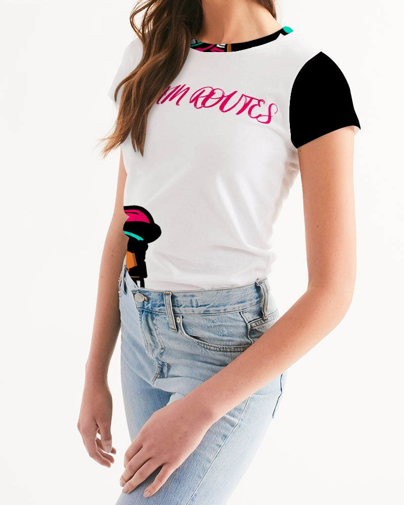 pink and turqouise womens tee