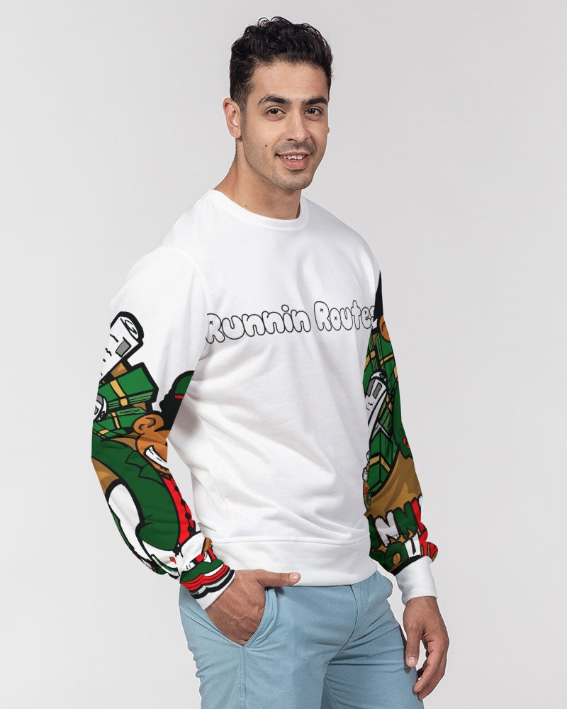 green and red Men's Classic French Terry Crewneck Pullover