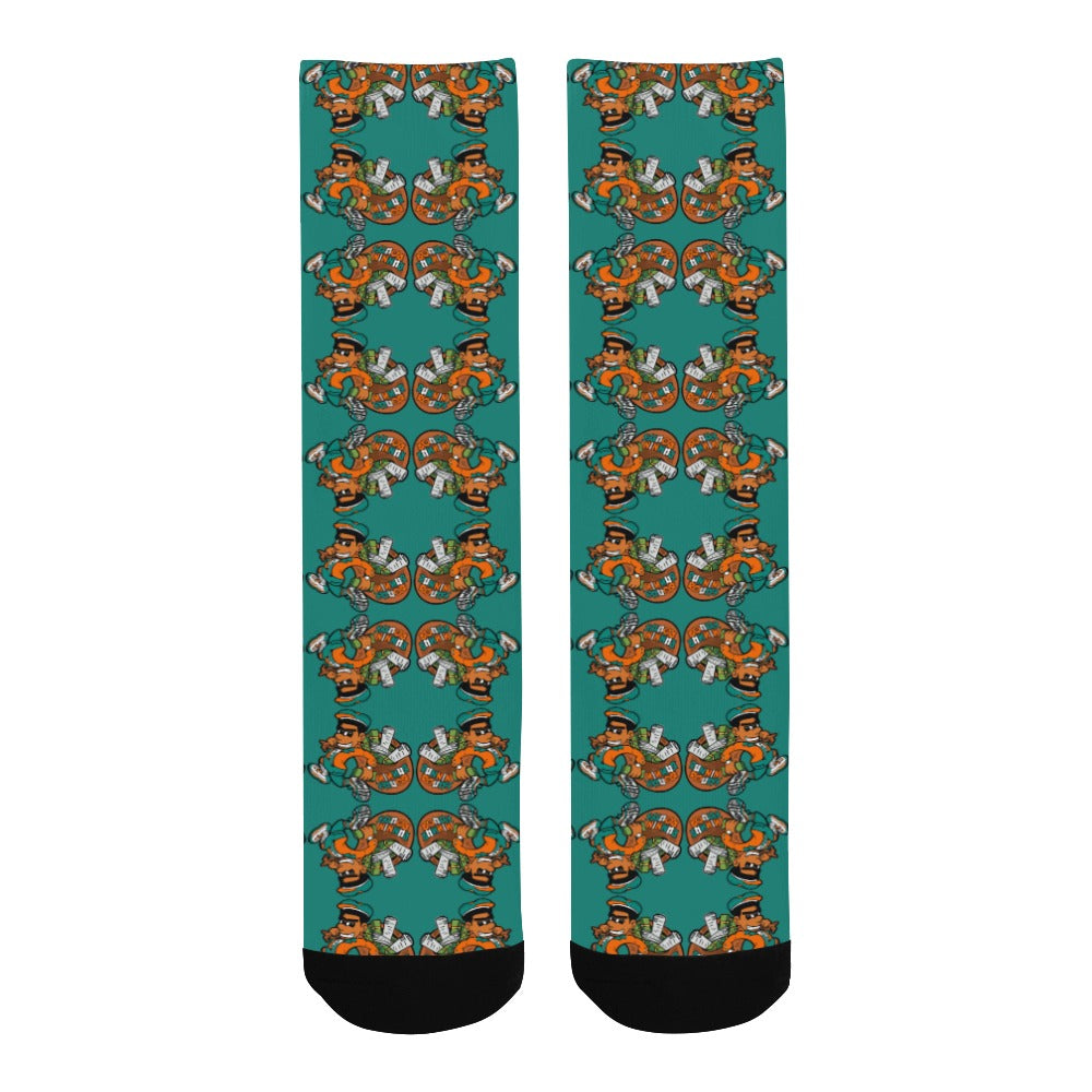 miami green Men's Custom Socks