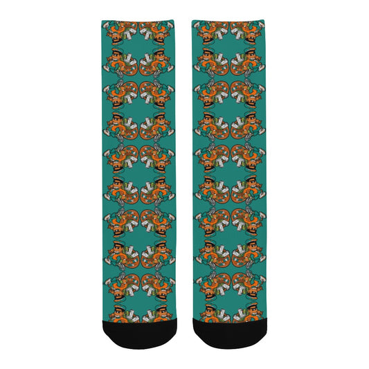 miami green Men's Custom Socks