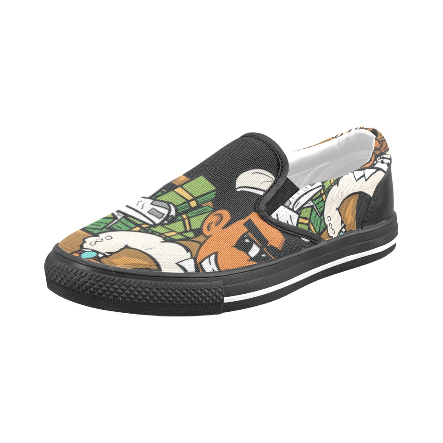 tan BLACK Slip-on Canvas Shoes for Kid