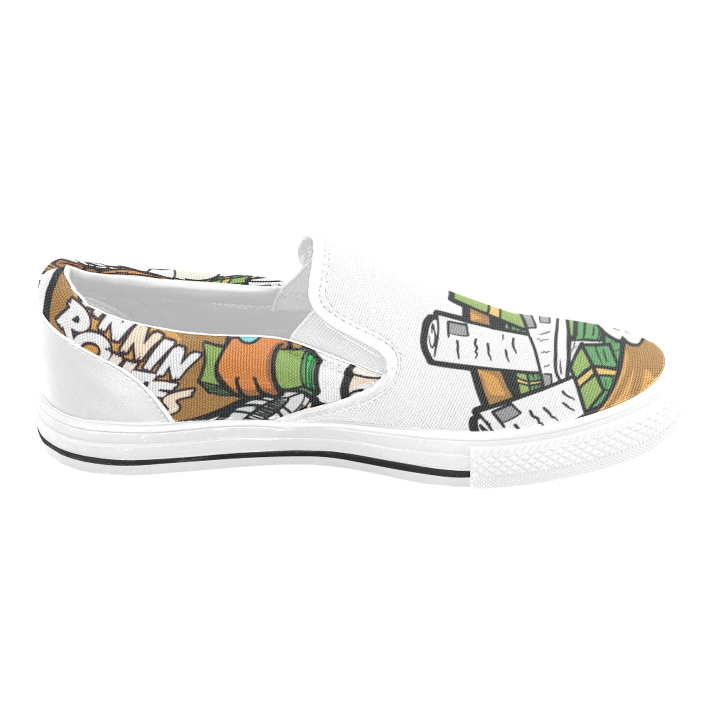 tan WHITE Slip-on Canvas Shoes for Kid