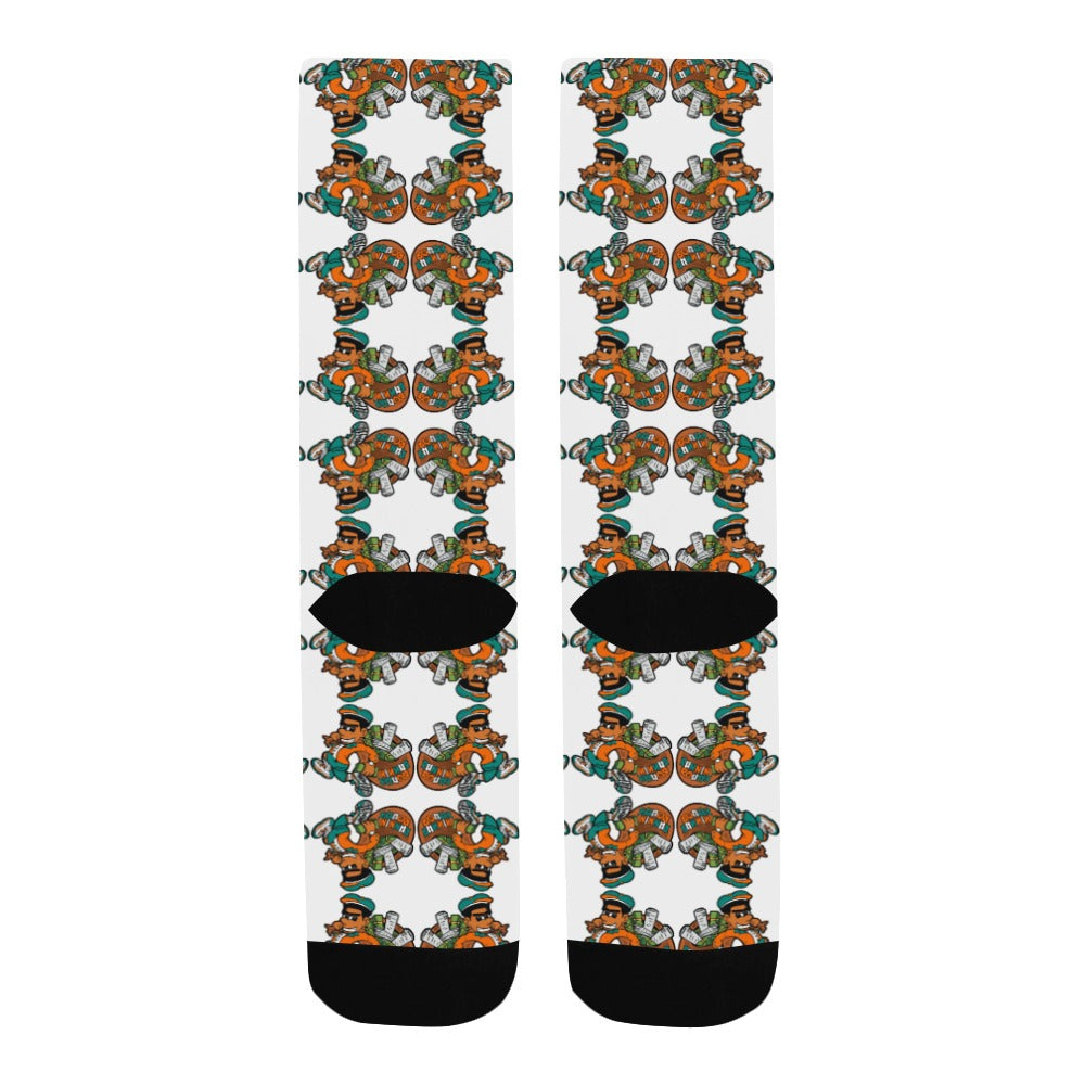 miami white Men's Custom Socks