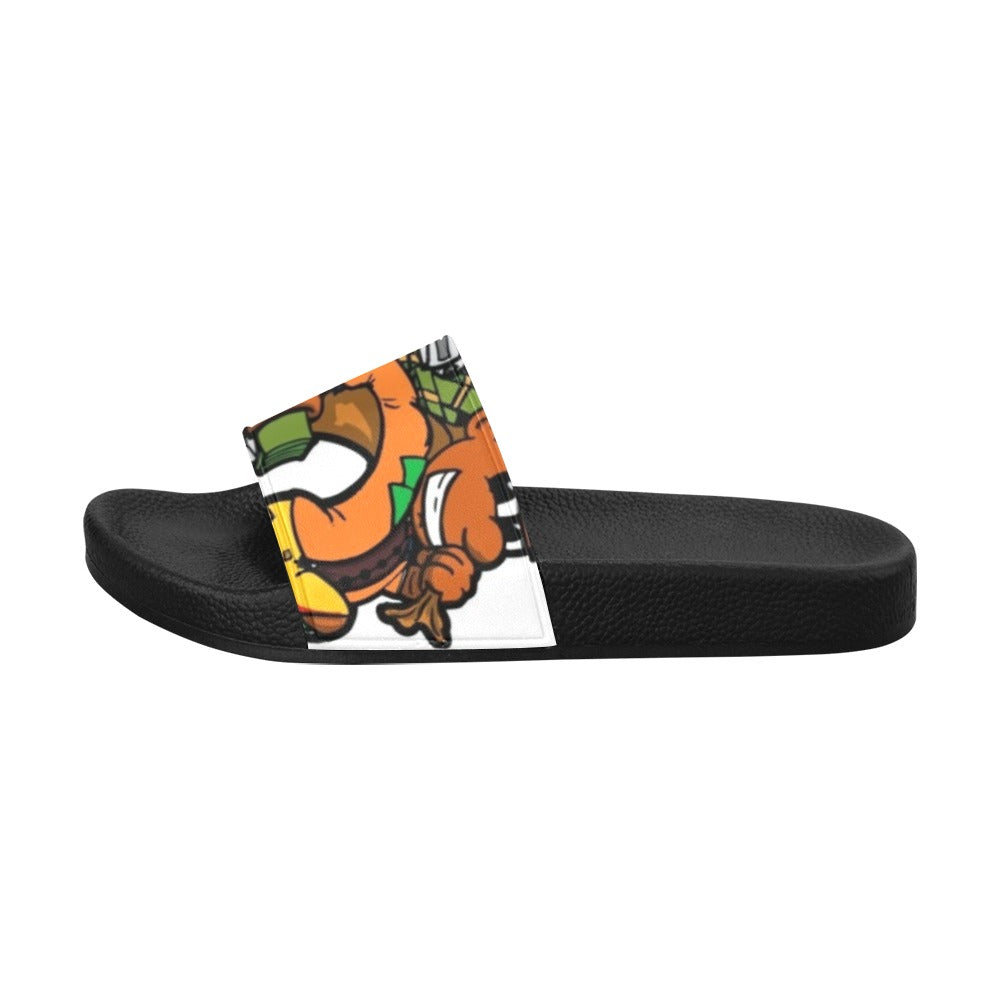 orange and yellow Men's Slide Sandals (Model 057)