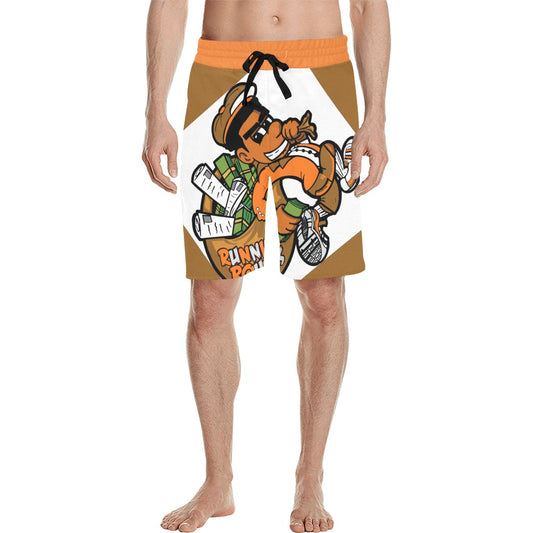 BROWN ORANGE Men's All Over Print Casual Shorts