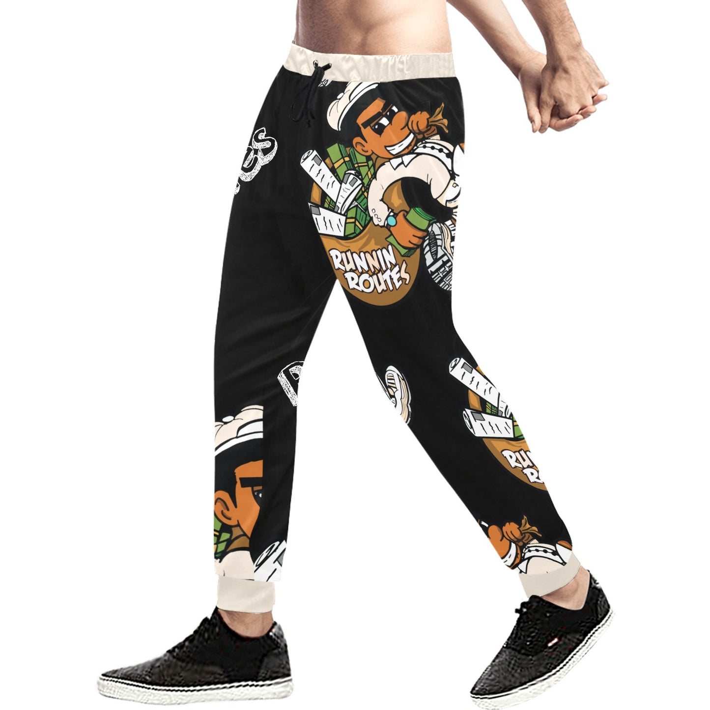 tan Men's All Over Print Sweatpants