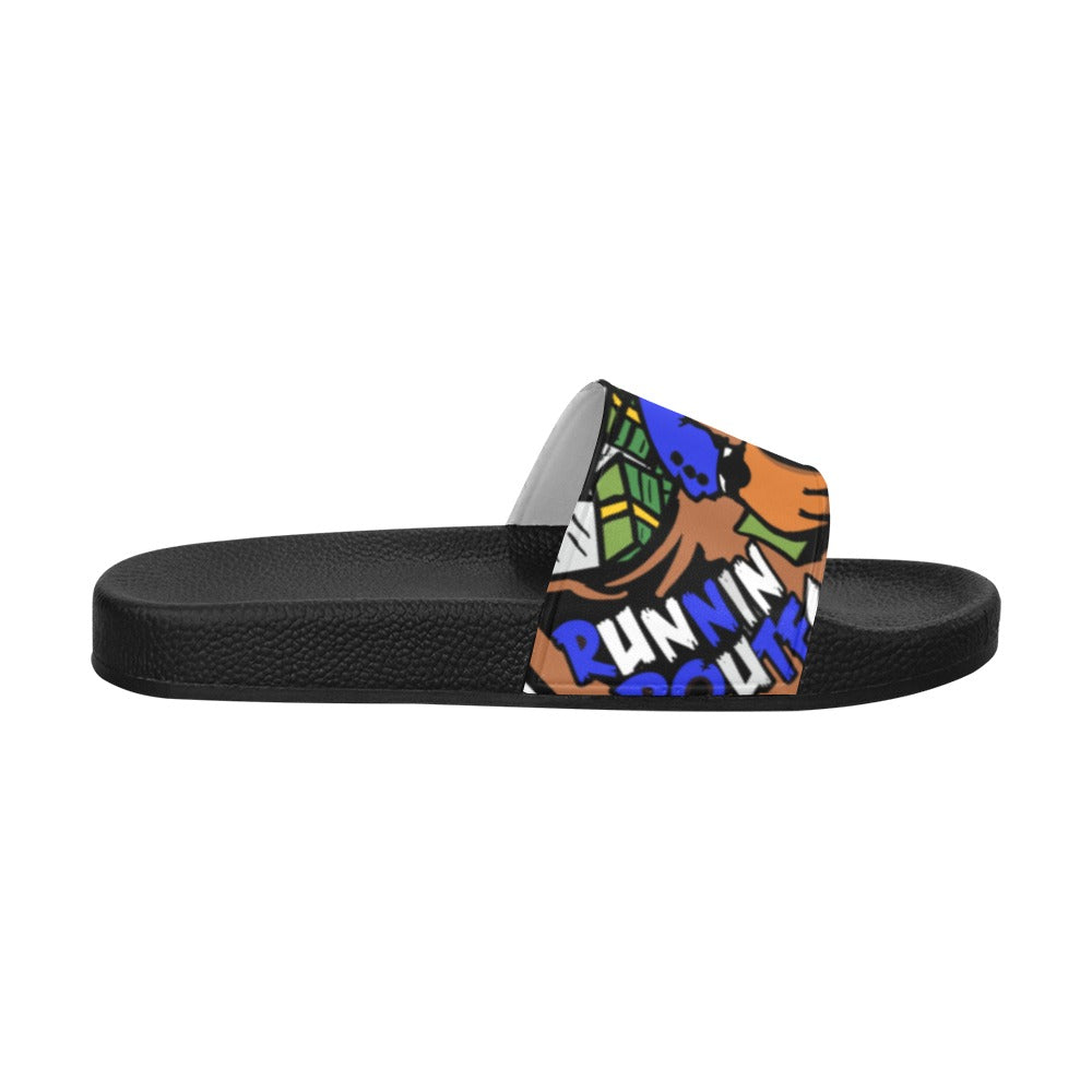 royal blue logo Men's Slide Sandals (Model 057)