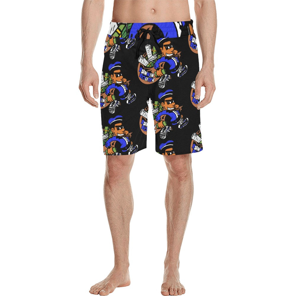 royal blue pattern Men's All Over Print Casual Shorts (Model L23)