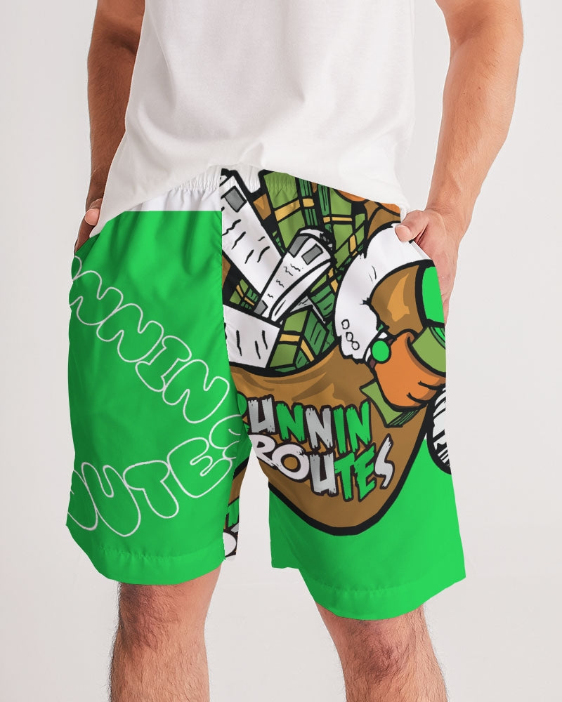 green bg Men's Jogger Shorts