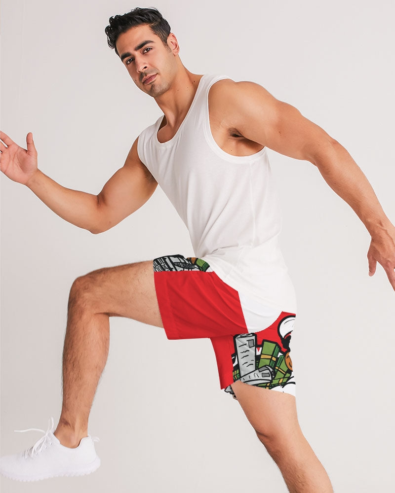 RED BG Men's Jogger Shorts