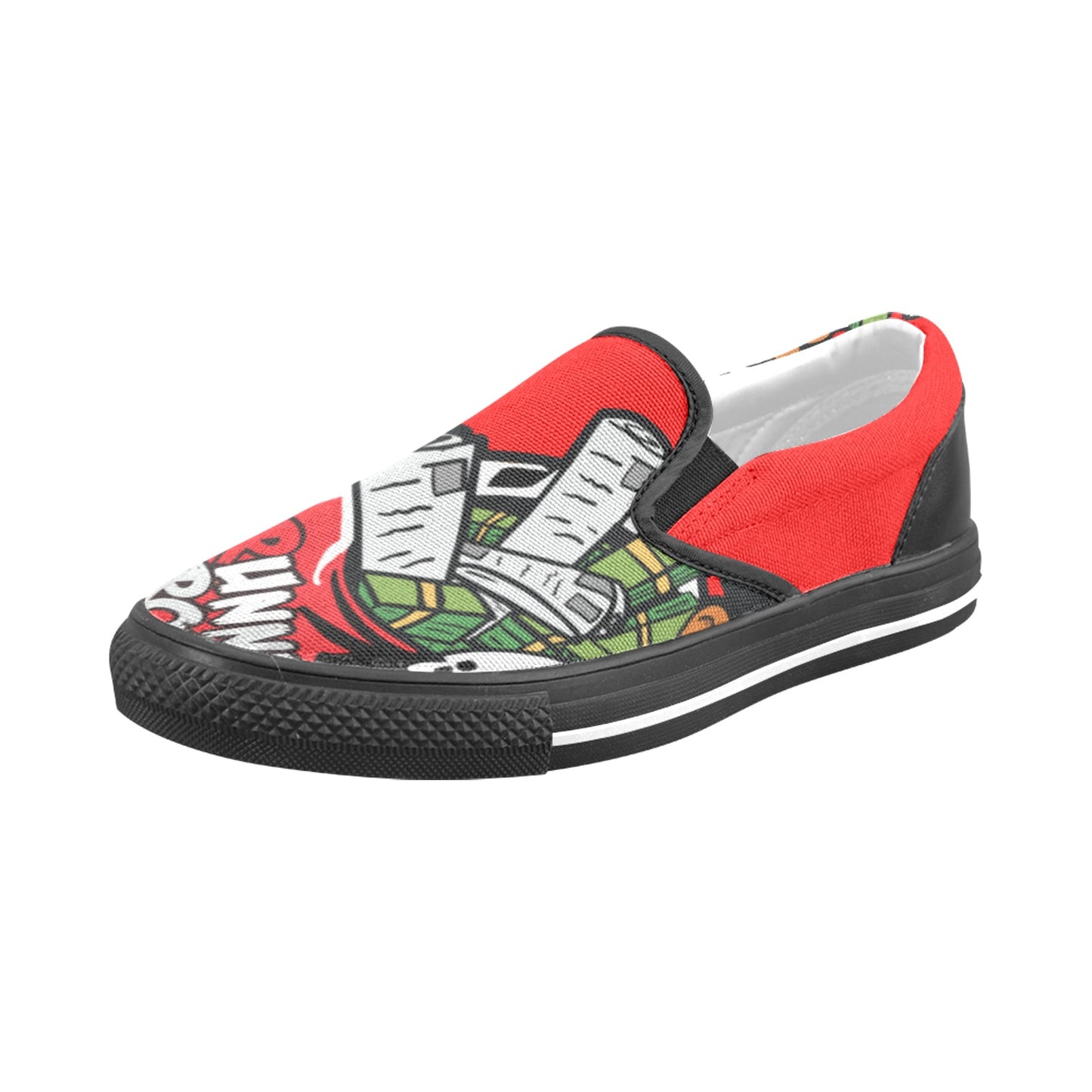 red white black KIDS Slip-on Canvas Shoes for Kid