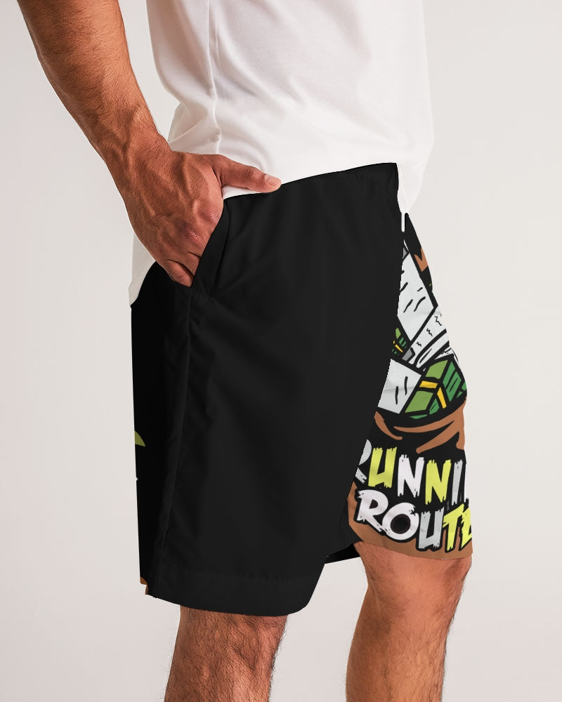 Black & Yellow Men's Jogger Shorts