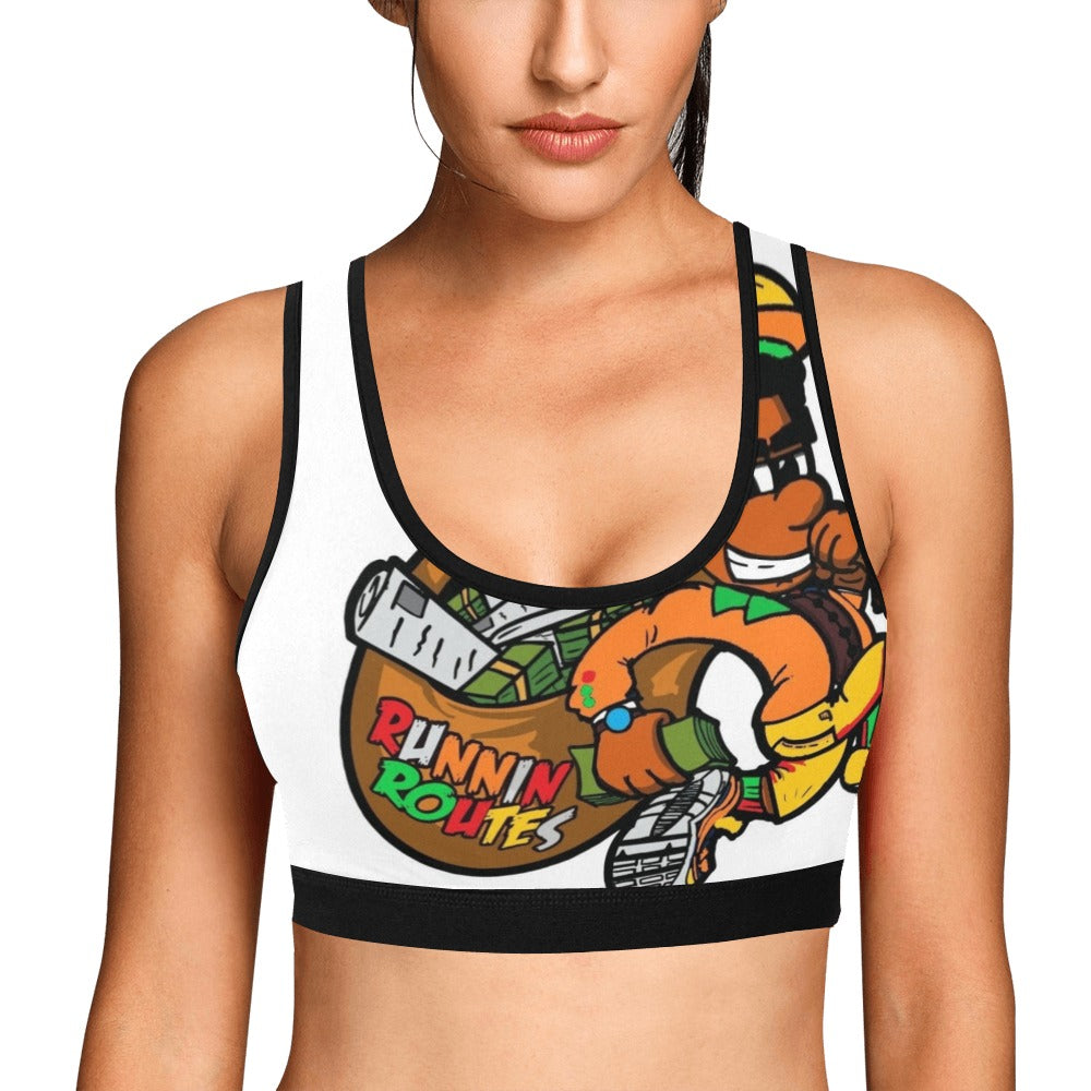 orange and yellow Women's All Over Print Sports Bra (Model T52)