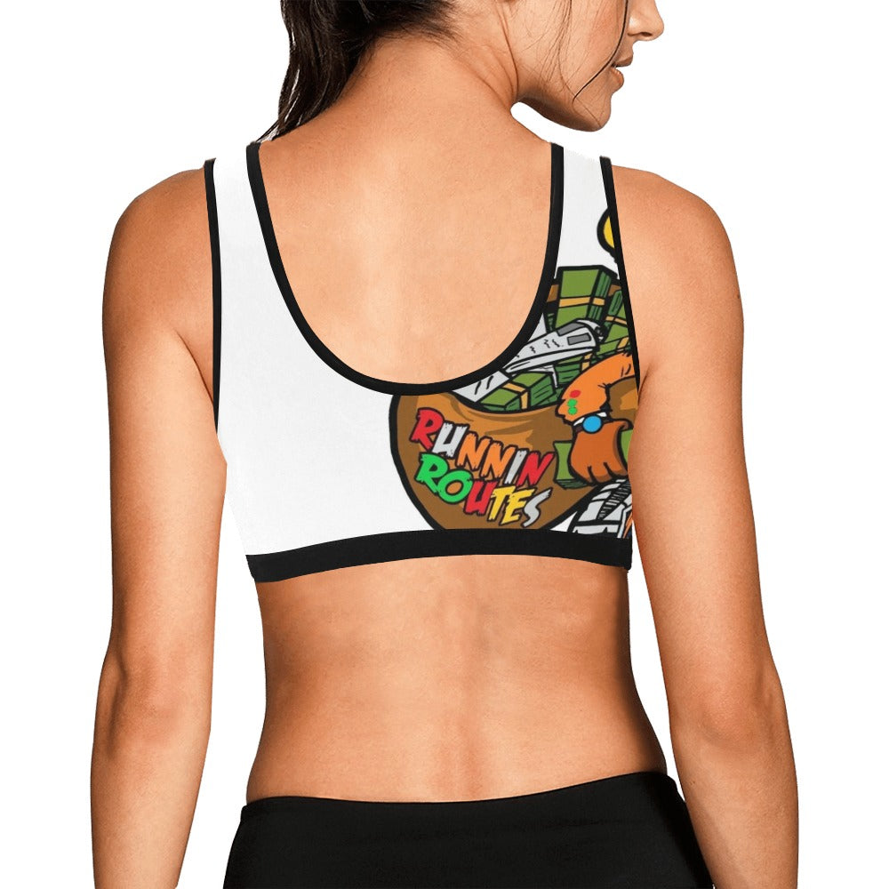 orange and yellow Women's All Over Print Sports Bra (Model T52)