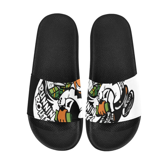 blk n white Men's Slide Sandals (Model 057)