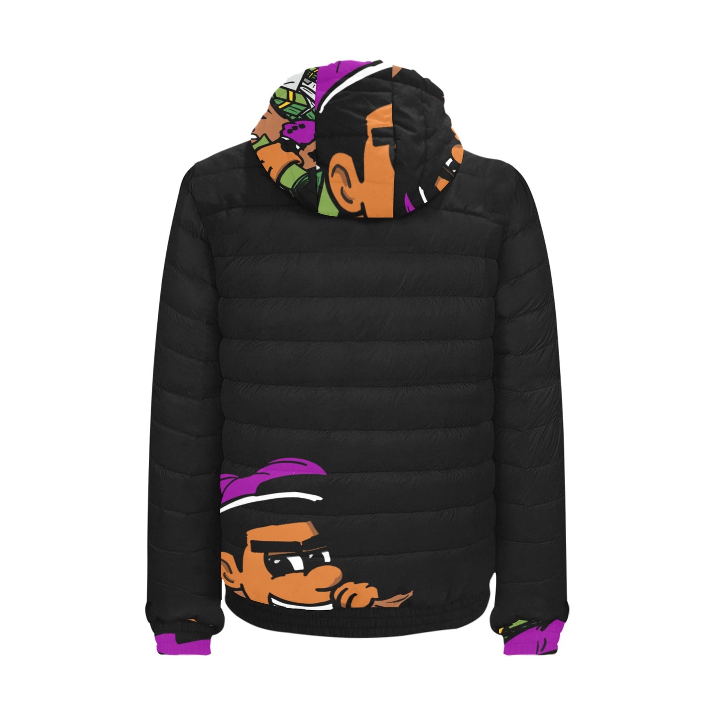 purple Men's Padded Hooded Jacket