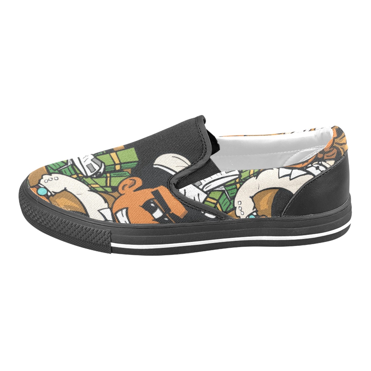 tan BLACK Slip-on Canvas Shoes for Kid