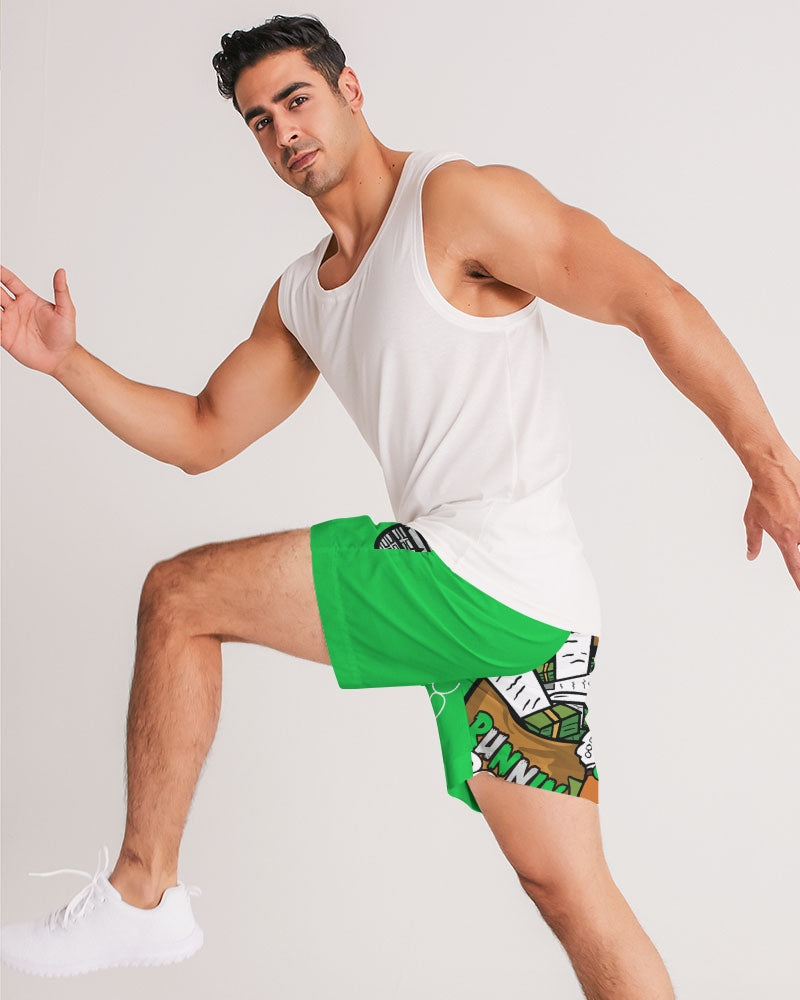 green bg Men's Jogger Shorts