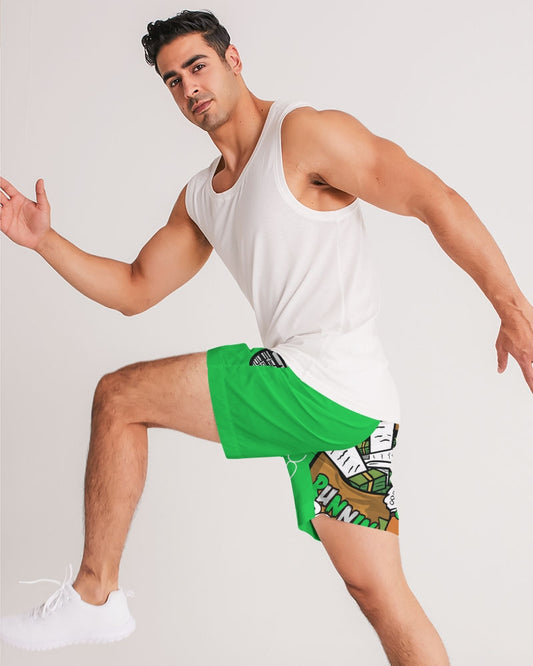 green bg Men's Jogger Shorts