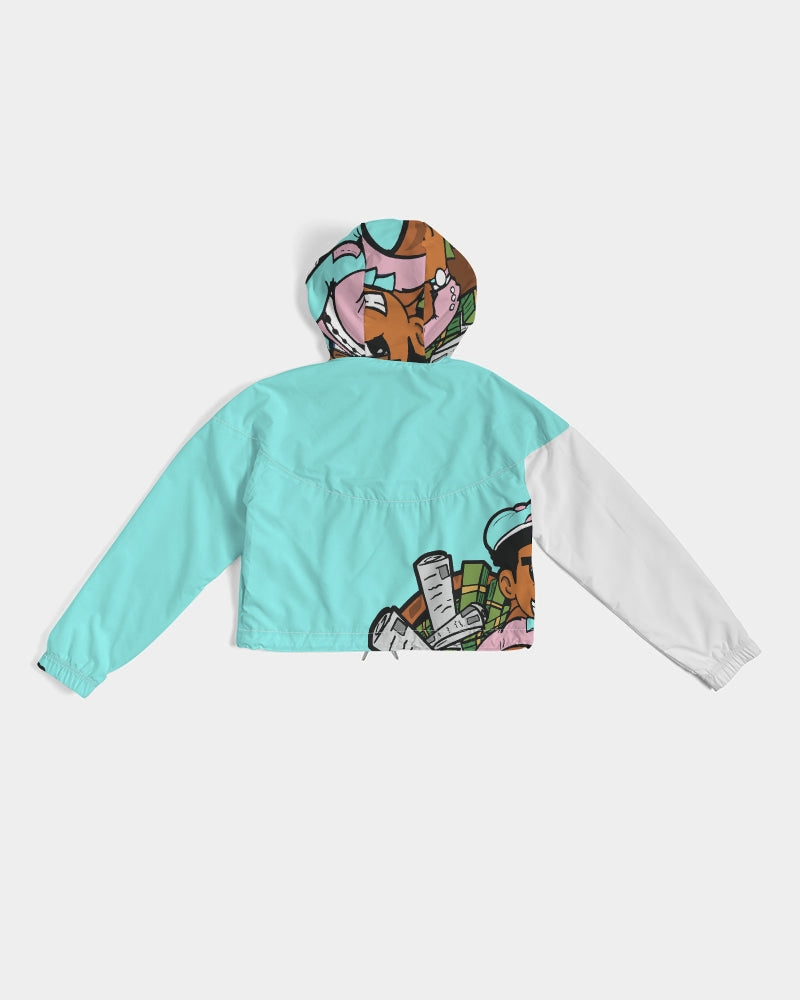 easter blue Women's Cropped Windbreaker