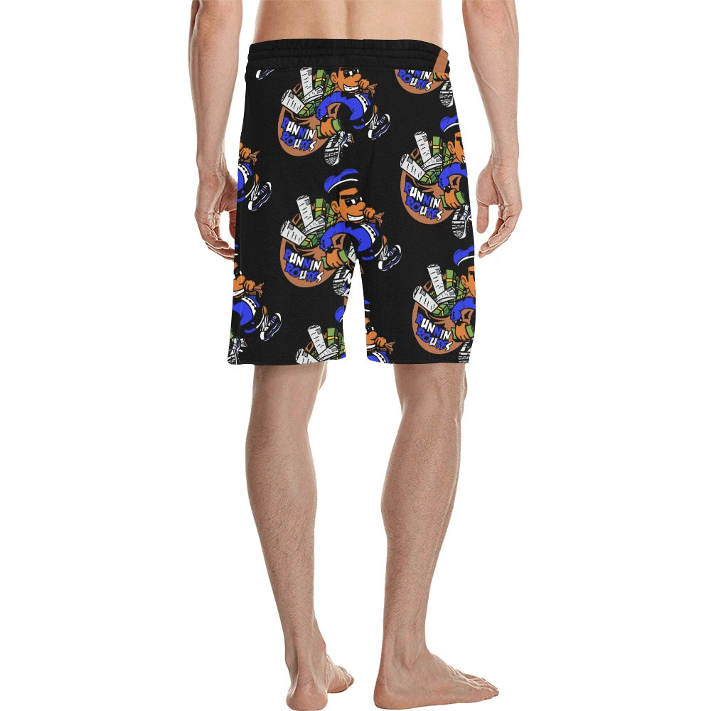 royal blue pattern Men's All Over Print Casual Shorts (Model L23)