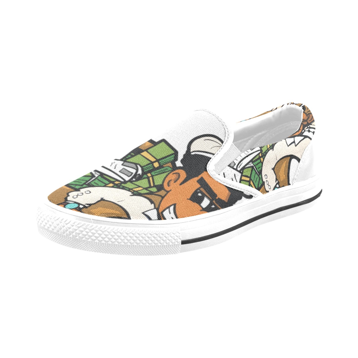 tan WHITE Slip-on Canvas Shoes for Kid