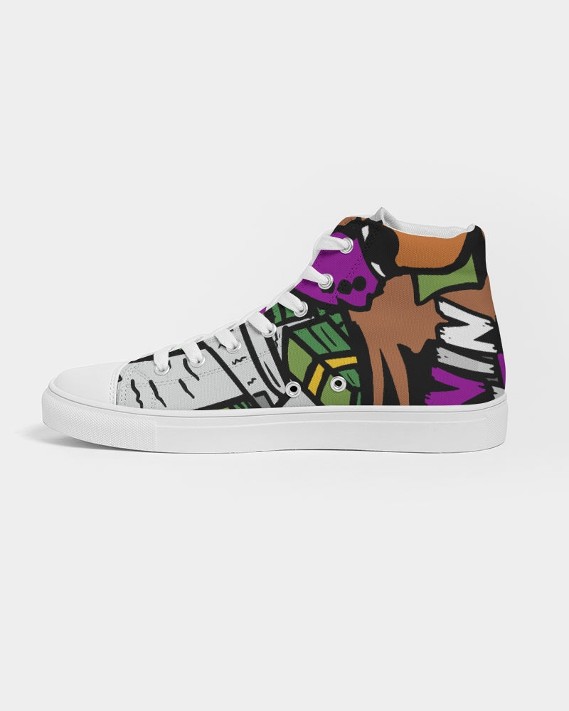 purple logo Women's Hightop Canvas Shoe