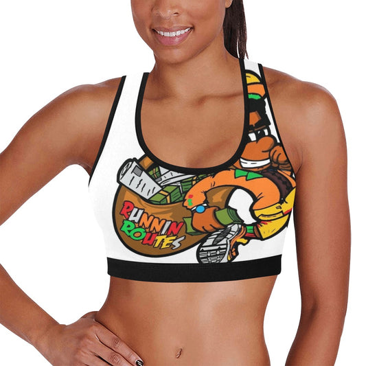 orange and yellow Women's All Over Print Sports Bra (Model T52)