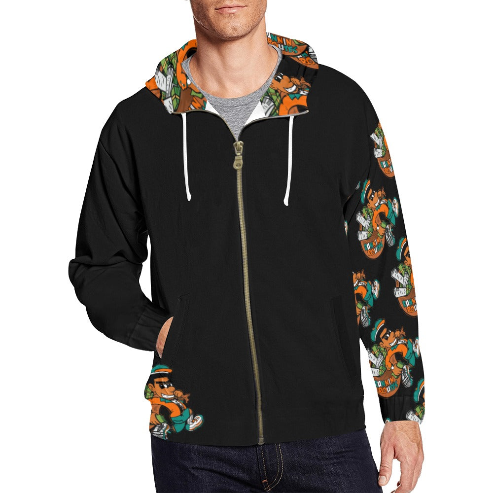 miami All Over Print Full Zip Hoodie for Men