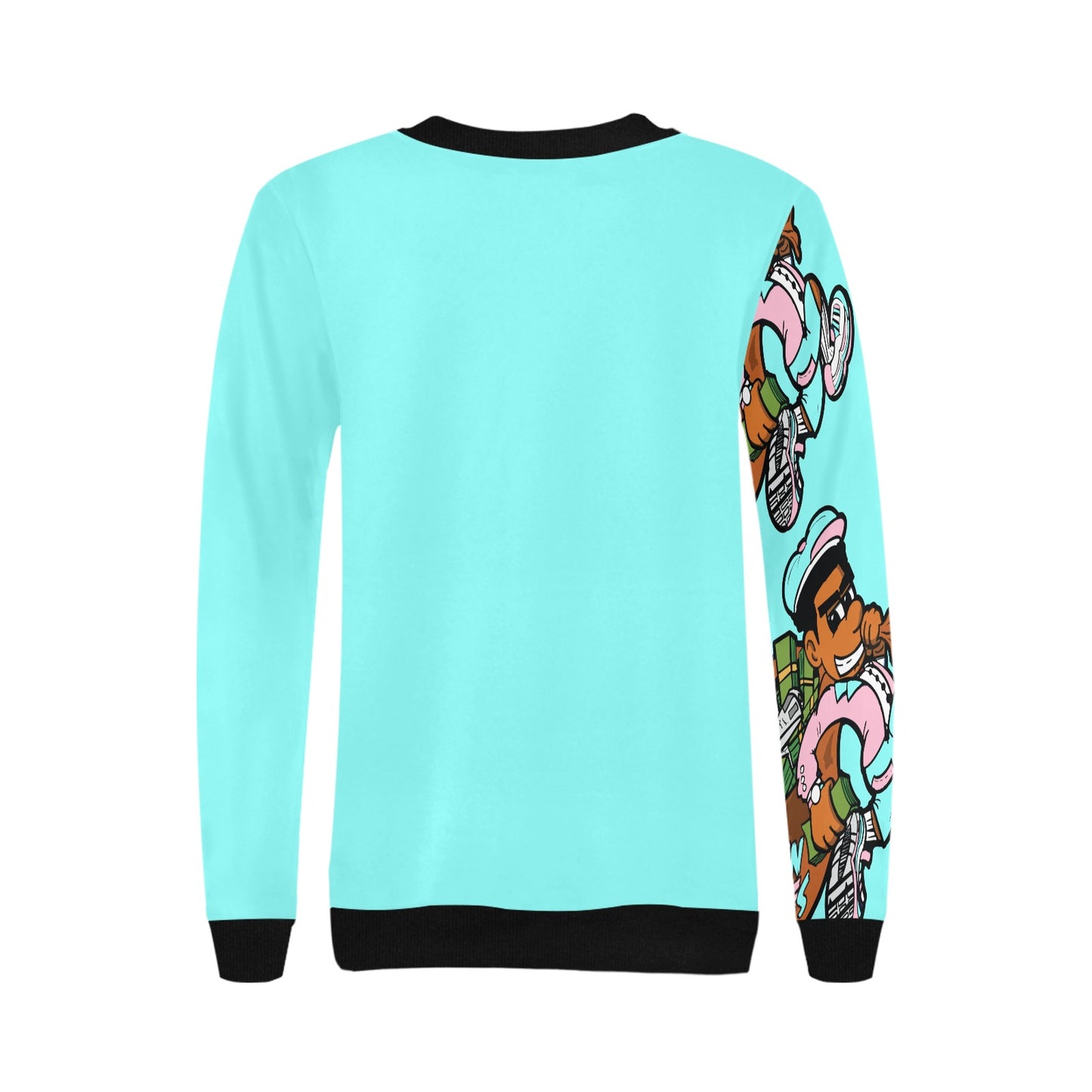 EASTER1 Women's Rib Cuff Crew Neck Sweatshirt