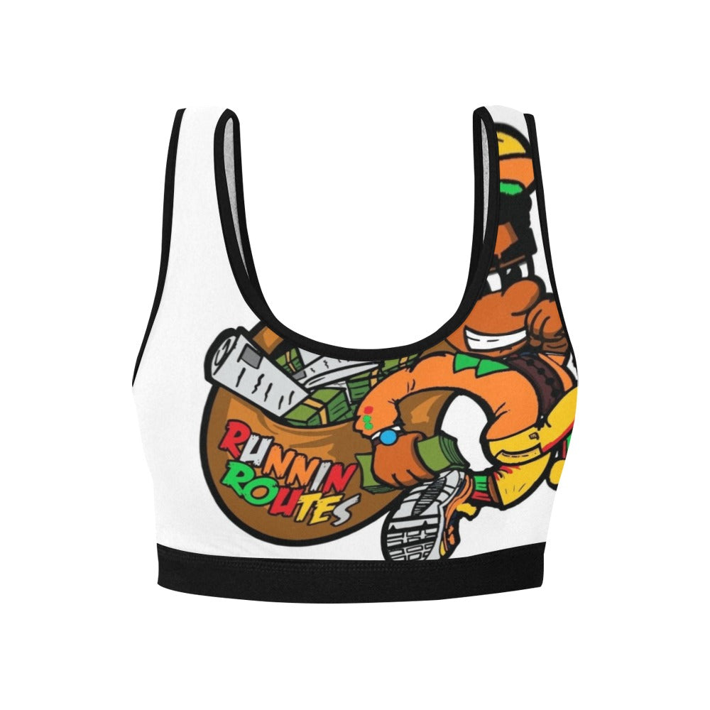 orange and yellow Women's All Over Print Sports Bra (Model T52)