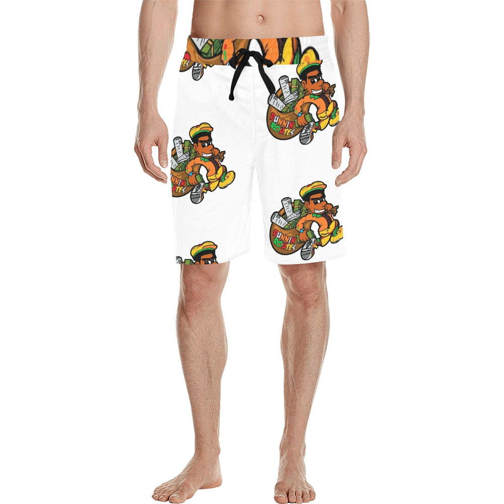 orange and yellow Men's All Over Print Casual Shorts (Model L23)