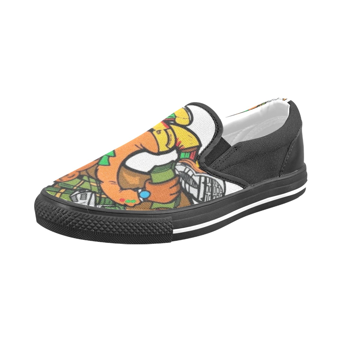 orange and yellow Slip-on Canvas Shoes for Kid (Model 019)