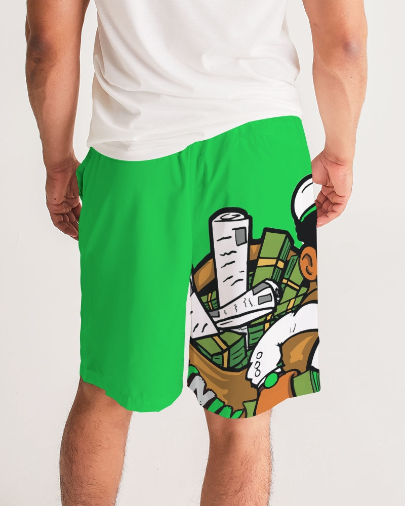 green bg Men's Jogger Shorts