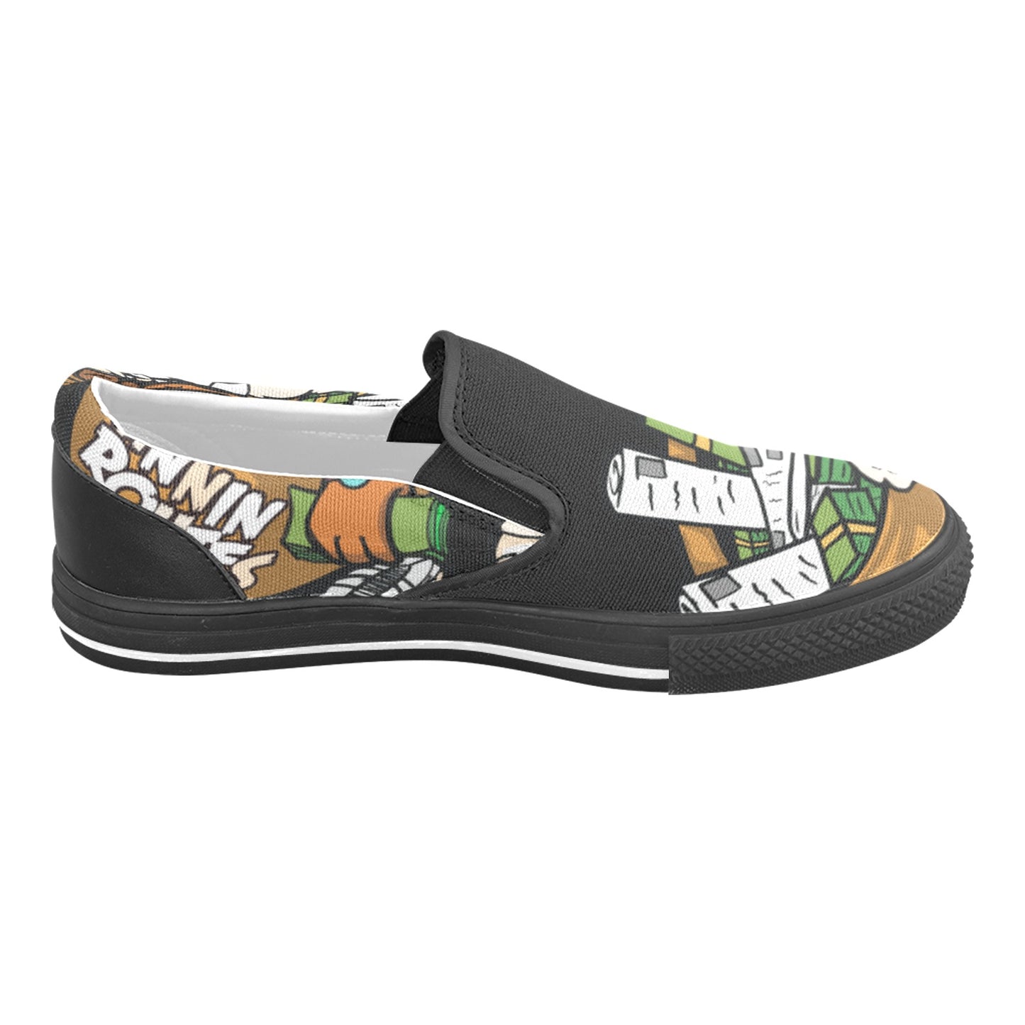 tan BLACK Slip-on Canvas Shoes for Kid