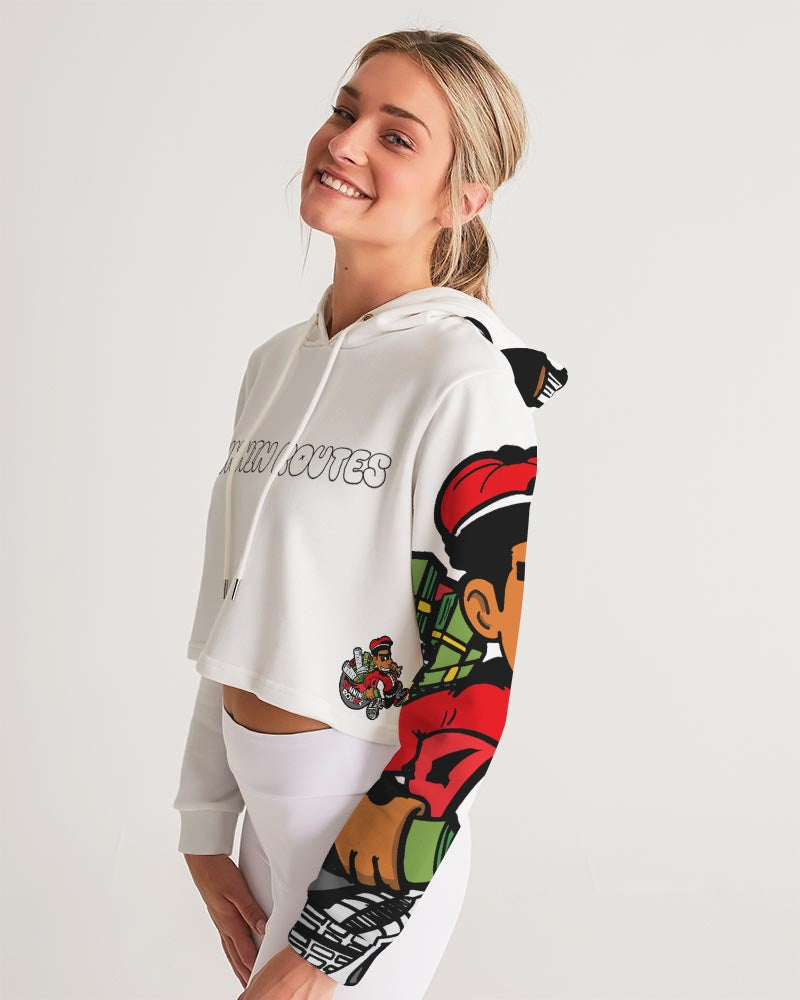 red n blk Women's Cropped Hoodie