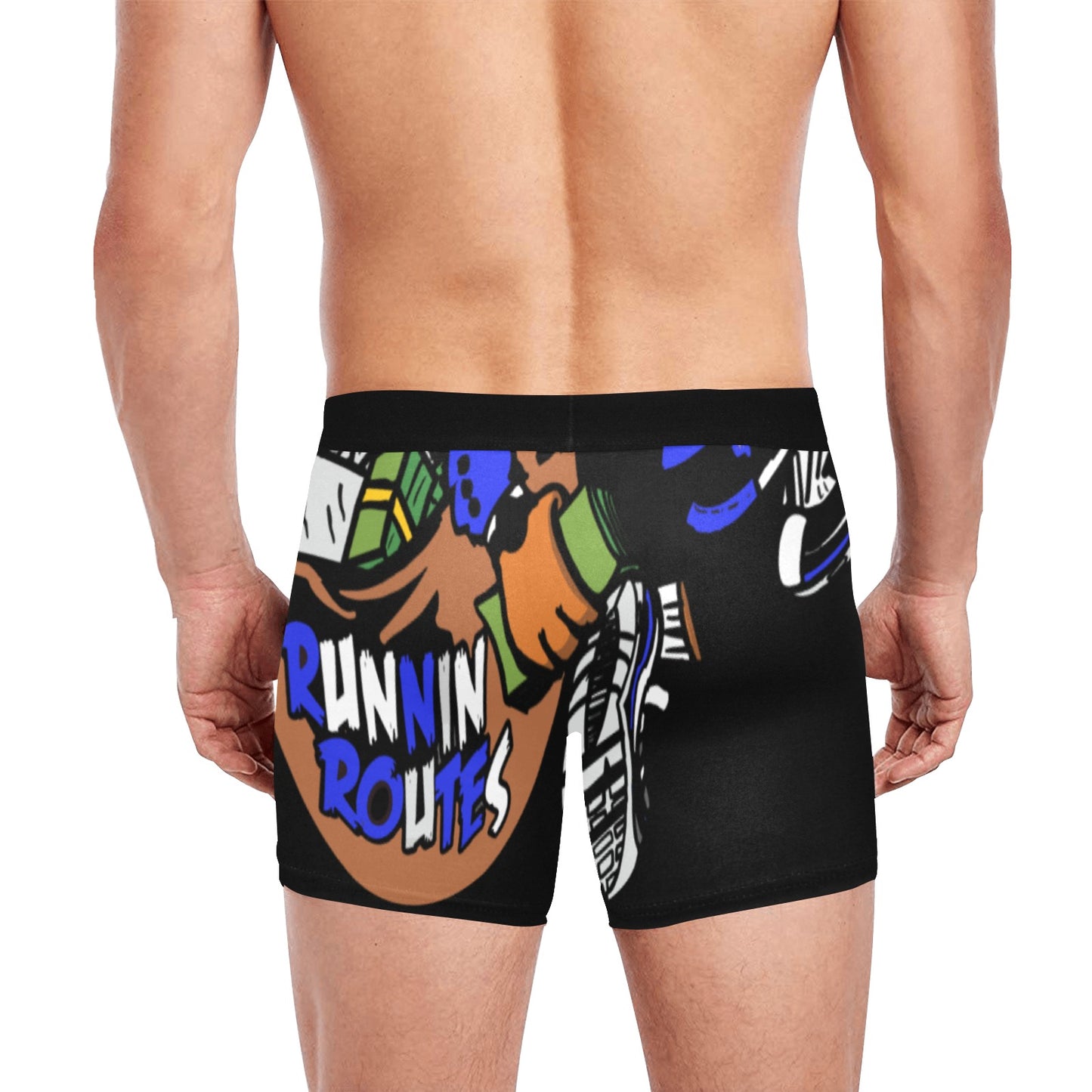 royal blue logo Men's Boxer Briefs with Inner Pocket