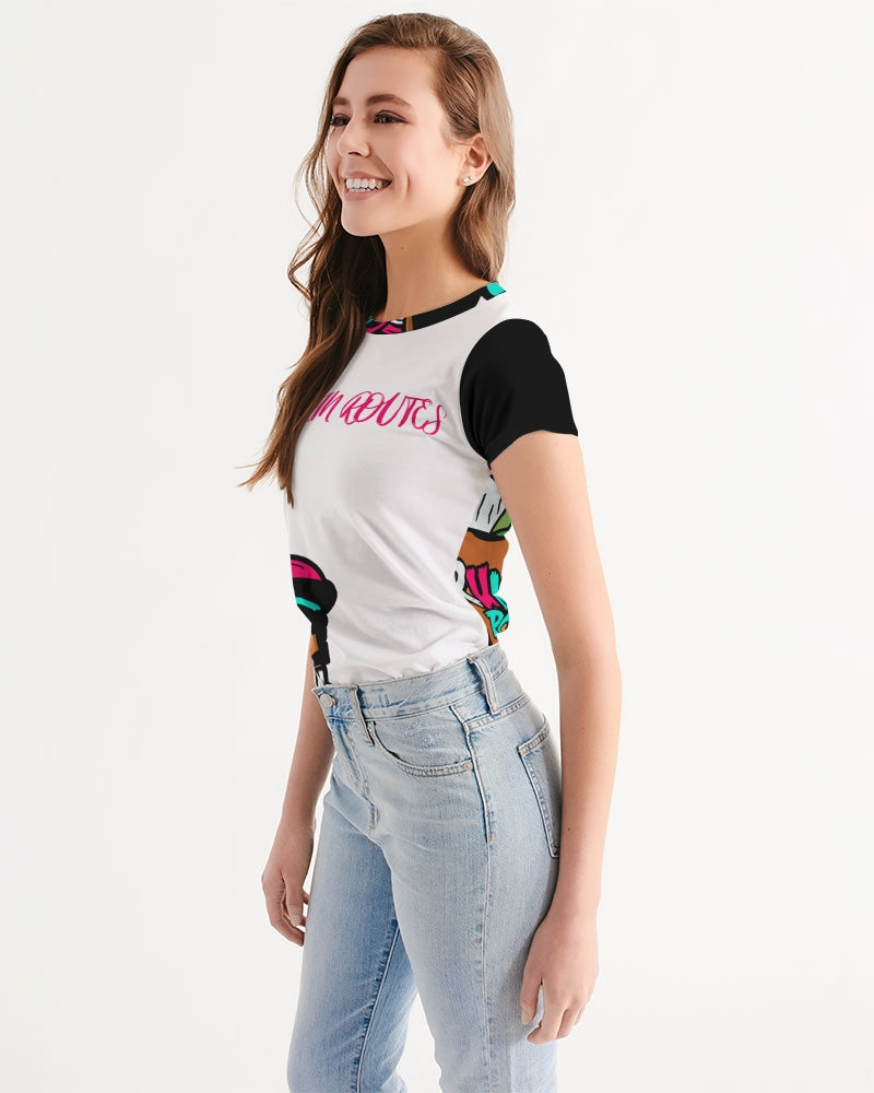 pink and turqouise womens tee