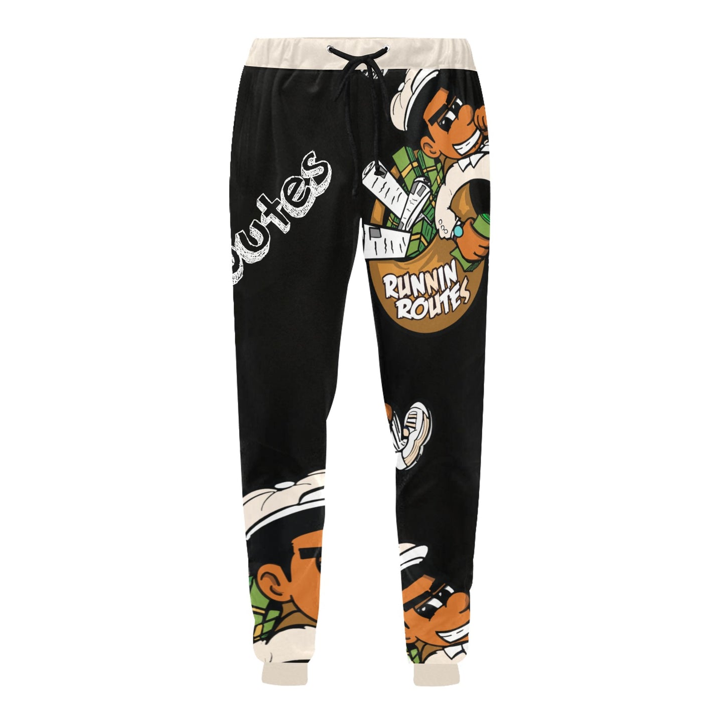 tan Men's All Over Print Sweatpants