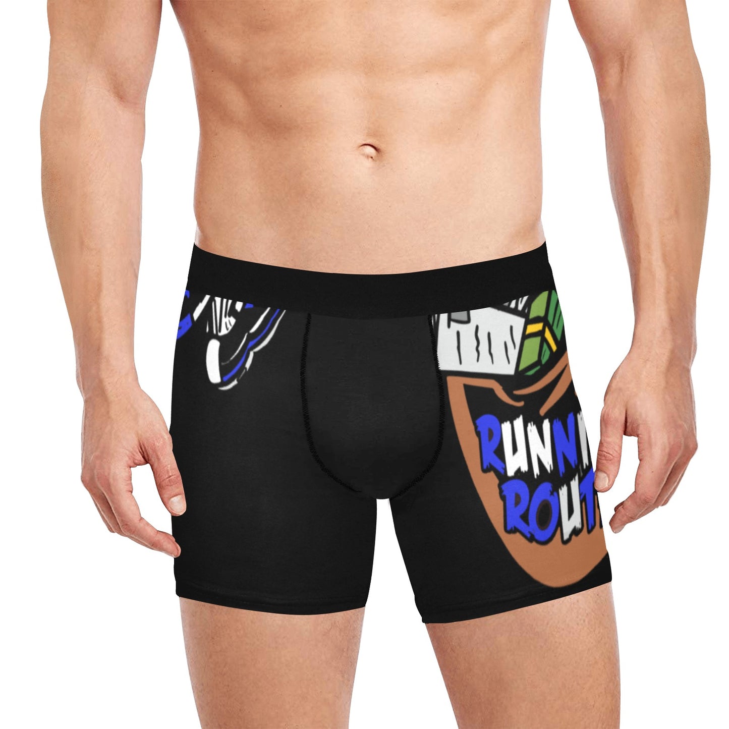 royal blue logo Men's Boxer Briefs with Inner Pocket