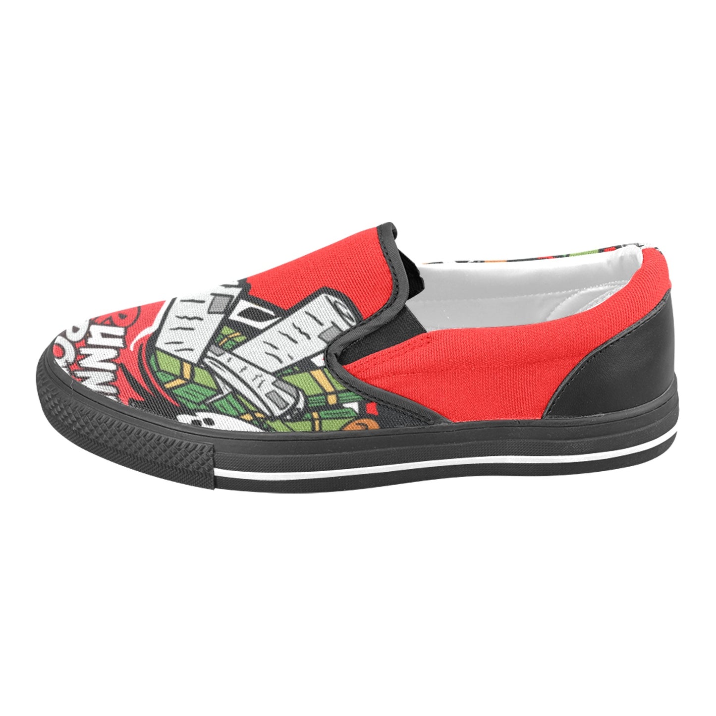 red white black KIDS Slip-on Canvas Shoes for Kid