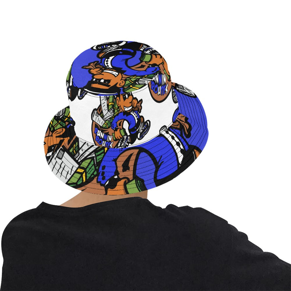 royal blue logo All Over Print Bucket Hat for Men