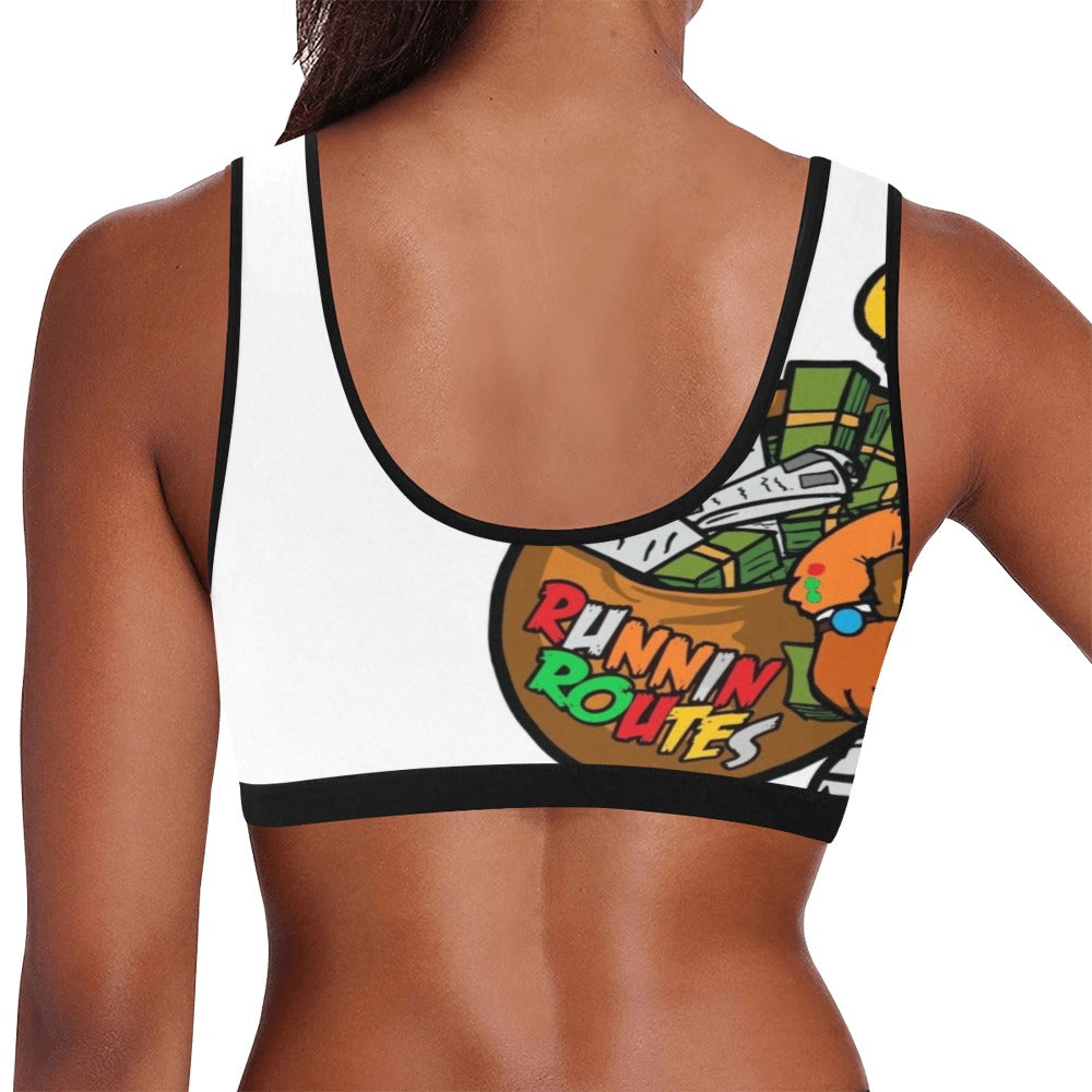 orange and yellow Women's All Over Print Sports Bra (Model T52)