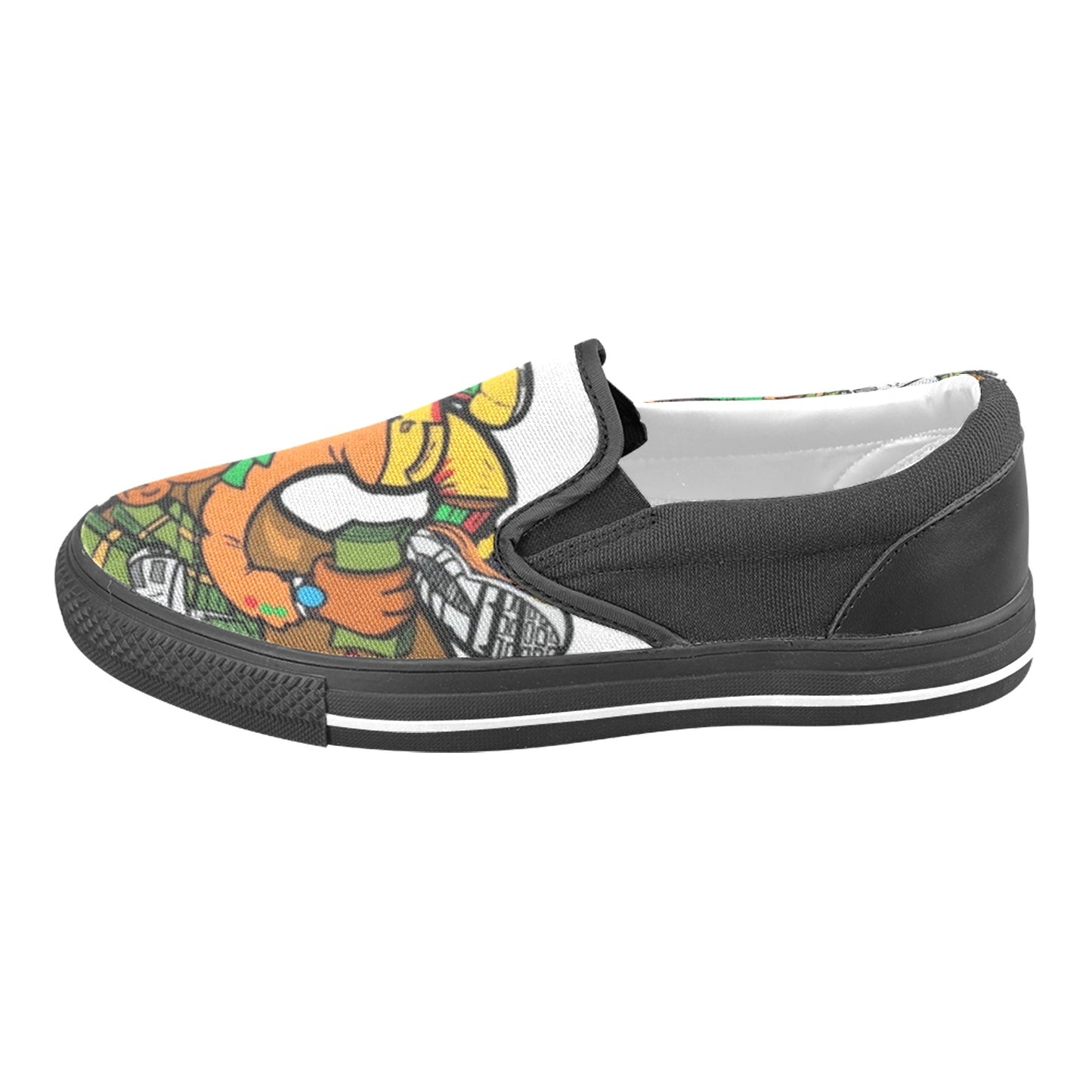 orange and yellow Slip-on Canvas Shoes for Kid (Model 019)